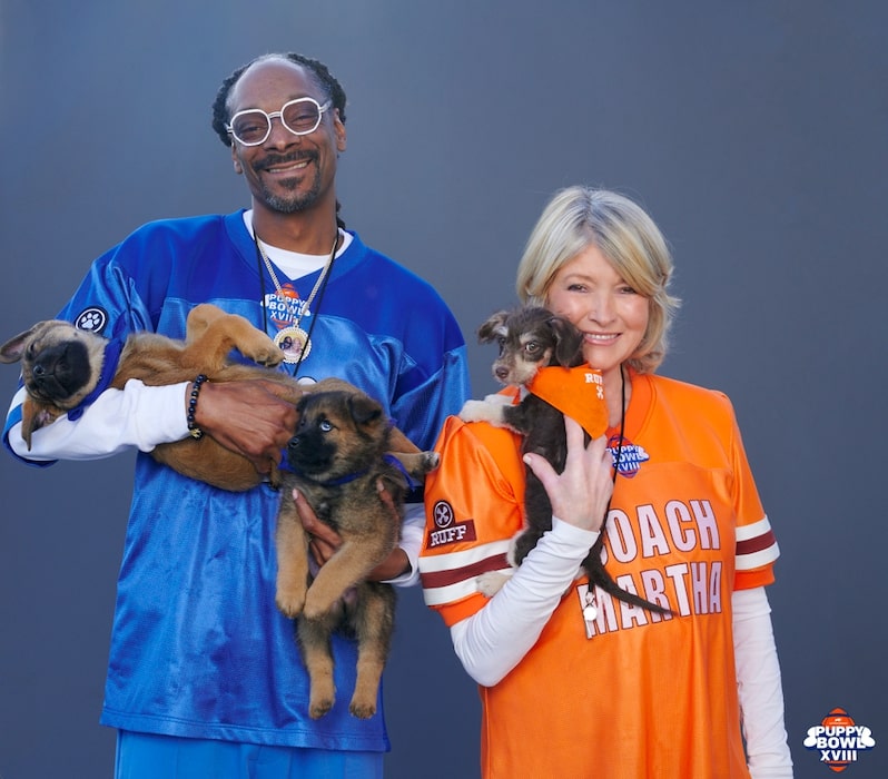 Snoop Dogg and Martha Stewart to Coach Puppy Bowl